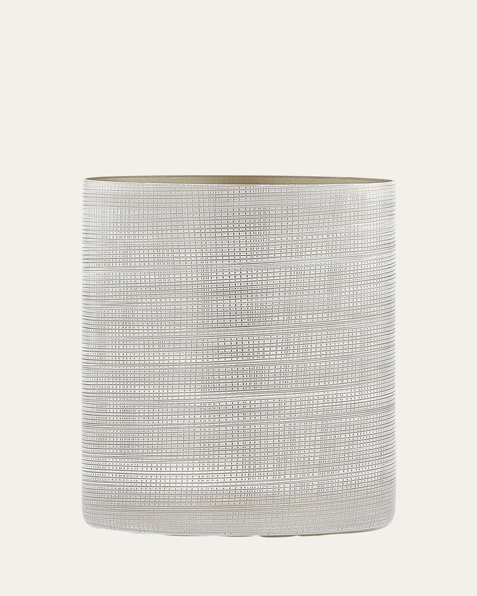 Woven Wastebasket, Platinum